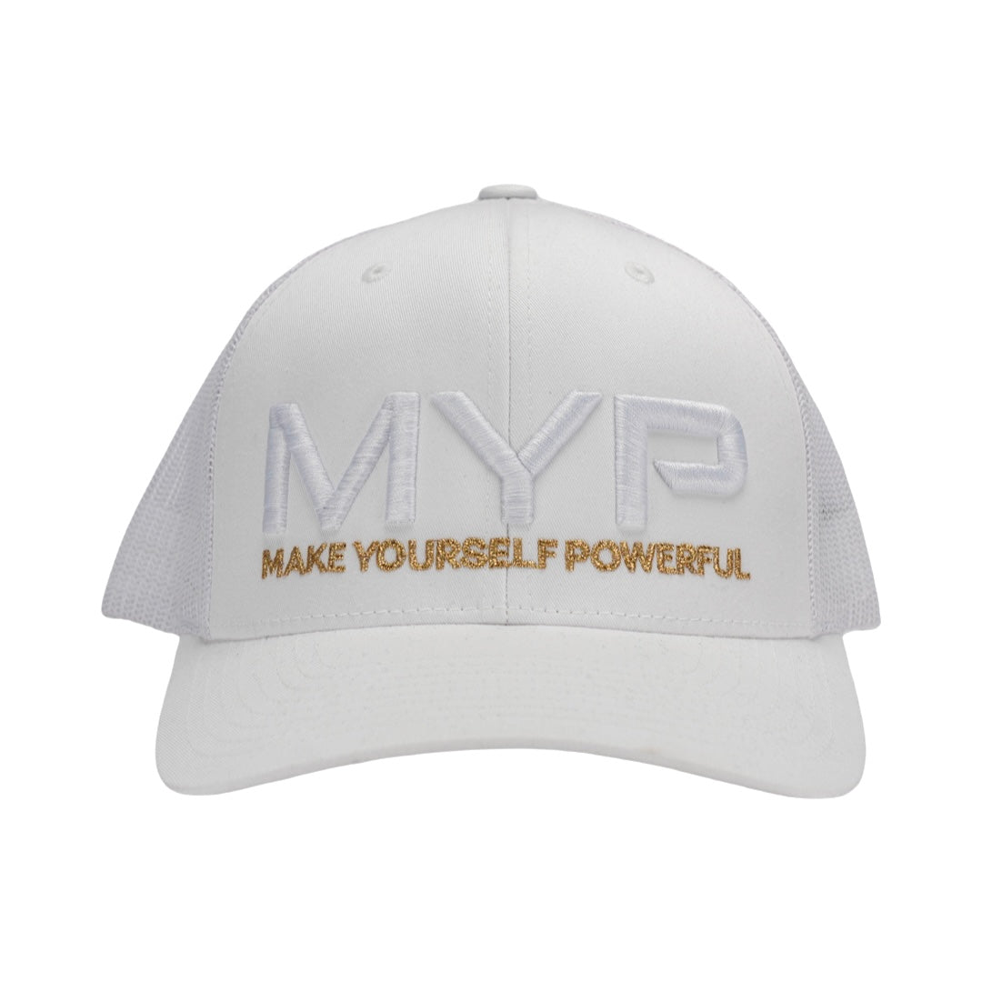 Casquette de camionneur MYP (Blanc/Édition Or)