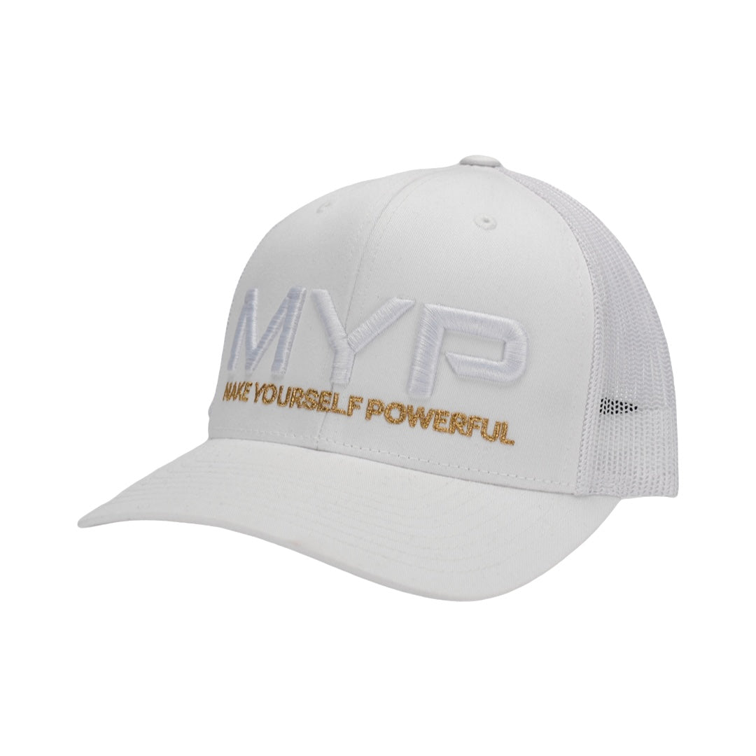 Casquette de camionneur MYP (Blanc/Édition Or)
