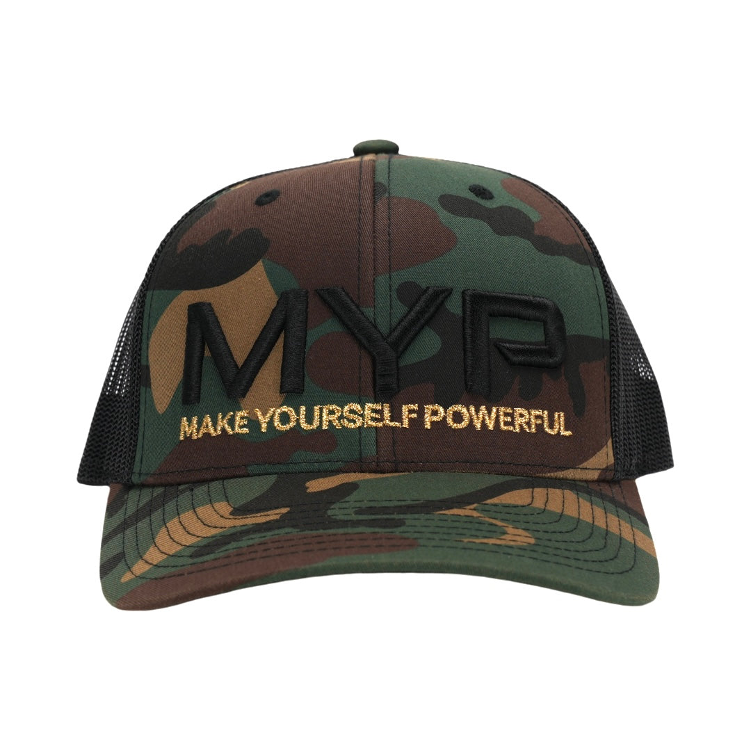Casquette de camionneur MYP (Vert Camo  / Édition Or)