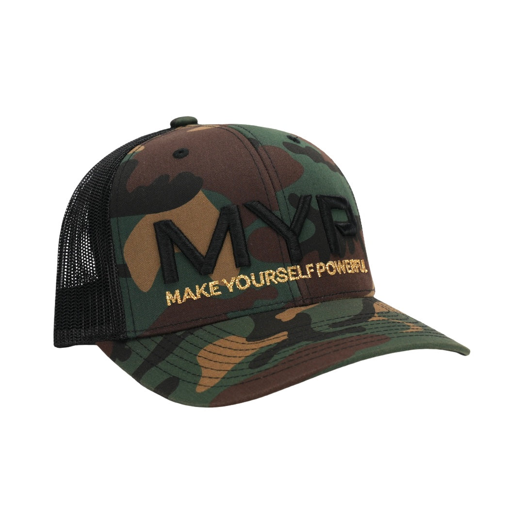 Casquette de camionneur MYP (Vert Camo  / Édition Or)