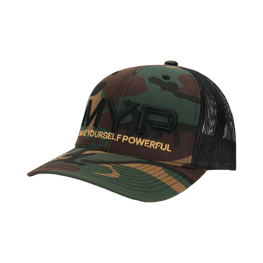 Casquette de camionneur MYP (Vert Camo  / Édition Or)