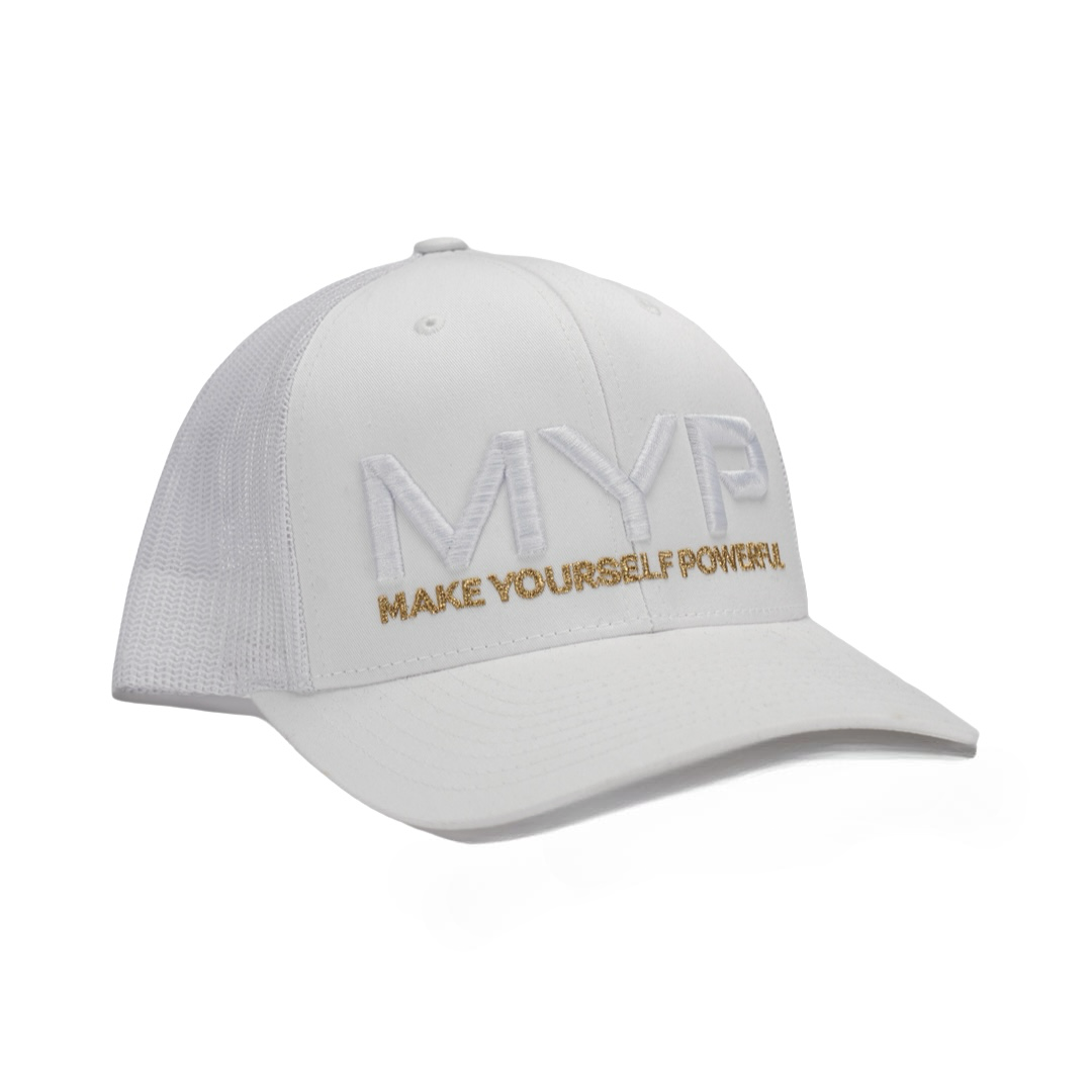 Casquette de camionneur MYP (Blanc/Édition Or)